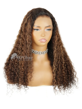 Honey Blonde Highlight Body Wave Invisi-Strap Snug Fit Glueless 360 HD Lace Wig & Clean Hairline [ISW04]
