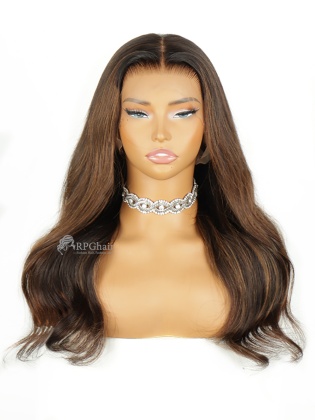 Wavy Hazelnut Brown with Highlights Invisi-Strap Snug Fit Glueless 360 HD Lace Wig [ISW15]