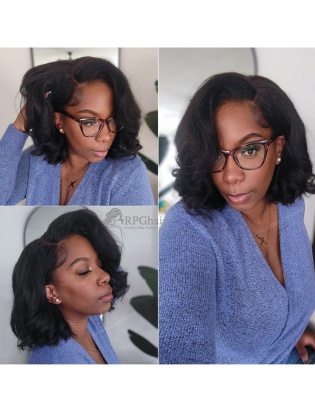 Glueless 5x5 Closure HD Lace Kinky Straight Hair BOB Wig [BOB50]