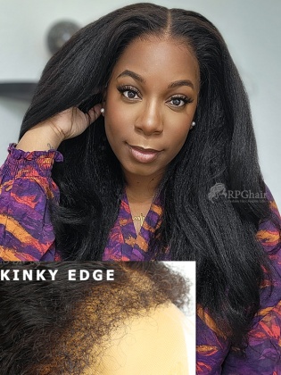 Invisible HD Lace Upgrade Clean Hairline 13x6 Lace Frontal Wig Kinky Straight Hair [LFW97]