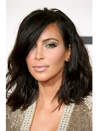 High Quality Kim Kardashian Inspired Brazilian Virgin Hair Wavy Bob Lace Wig[BCT01]