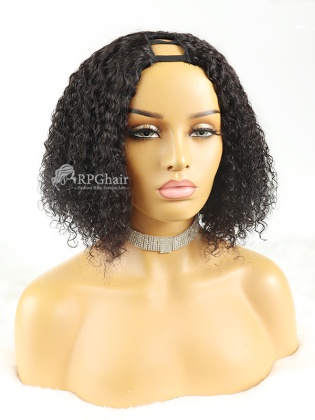 12" 180% Tight Curly Bob Indian Remy Hair U-part Wig[CSL12]