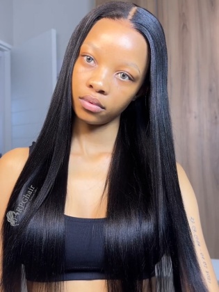 Wear & Go Glueless 9x6 HD Lace Wig Yaki Straight Pre-Cut & Pre-Plucked & Pre-Bleached [WG15]