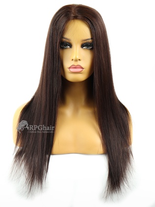Cut Lace Yaki Straight 18Inch 150% Density Brazilian Virgin Hair Lace Front Wig[CSL48]