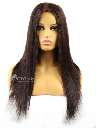 Cut Lace Yaki Straight 18Inch 150% Density Brazilian Virgin Hair Lace Front Wig[CSL48]
