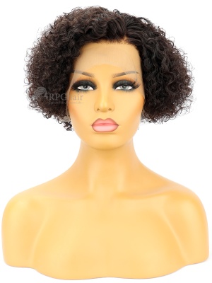 Pre-Bleached 200% Desnity Pixie Cut Curly BOB Style Lace Front Wig [BOB04]