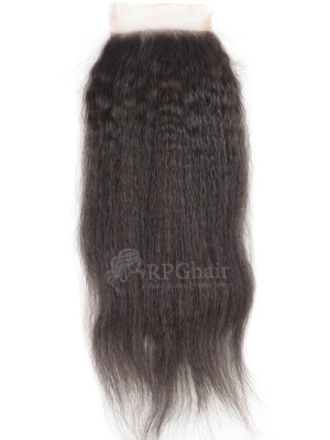 Indian Virgin Hair Kinky Straight Lace Closure Natural Colo
