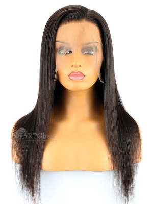 Brazilian Virgin Hair Yaki Straight Lace Front Wigs [LFW72P]