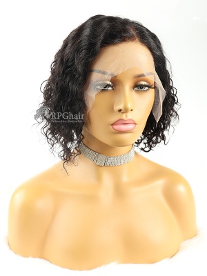 Loose Curly Bob Indian Remy Hair 6in Lace Front Wig[CSL14]