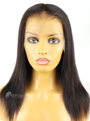New Clean Hairline Yaki Straight Hairstyle Indian Remy Hair 360 Lace Wig [CSL128]