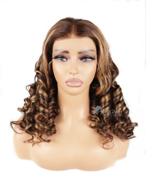 Highlight Big 200% Density Classy Curly Clean Hairline 13x4 HD Lace Frontal Wig [CSL226]