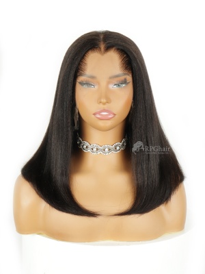 Coarse Yaki Bob Full 13X6 Glueless Minimalist HD Lace Wig & M Shape Lagos Hairline Wig [CSL274]