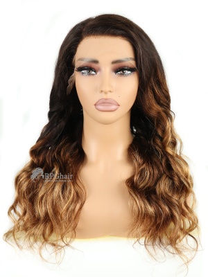 Ombre Blonde Wavy HD Lace & Pre-plucked Hairline  13x6 Lace Frontal Wig [GHW01]