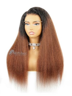 Ombre Brown Kinky Straight Wear & Go 7x6 Glueless HD Lace Wig [HCW17]