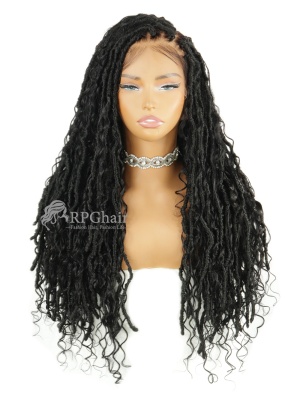 1# Salon-level Knotless Boho Style Locs Braided Wig Full Lace 24