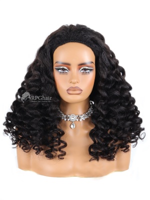 Kinky Wand Curls 3-In-1 Half Wig Invisible Hairline Draw-strings Wig [HFW09]