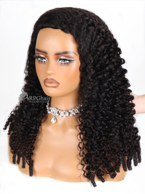 Burmese Curly All-In-One Half Wig Invisible Hairline Draw-strings Wig [HFW11]