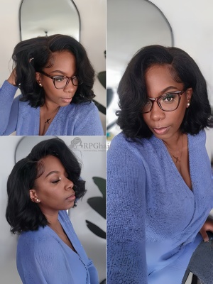 Glueless 5x5 Closure HD Lace Kinky Straight Hair BOB Wig [BOB50]