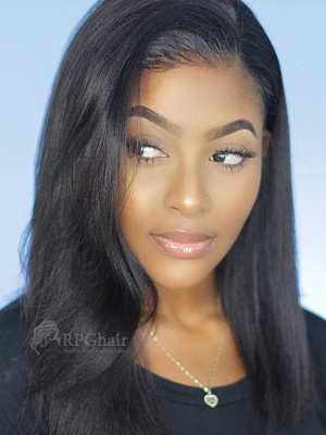 Yaki  Bob Hairstyle Indian Remy Hair Glueless Lace Front Wigs [LFW44P]