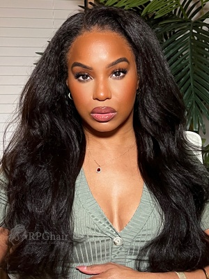 Kinky Edge HD Lace Upgrade Clean Hairline 13x6 Lace Frontal Wig Kinky Straight Hair [LFW97]