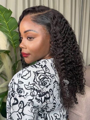 Burmese Curly Lagos Hairline Invisible HD Lace 13x6 Lace Frontal Wig [LFW98]