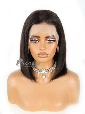 Natural Color Silky Straight Bob 10in & 150% Density Lace Frontal Wig [CSL294]