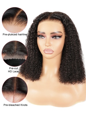 Wear & Go Glueless 9x6 HD Lace Closure Wig Kinky Curl Pre-Cut & Pre-Plucked & Pre-Bleached [WG03]