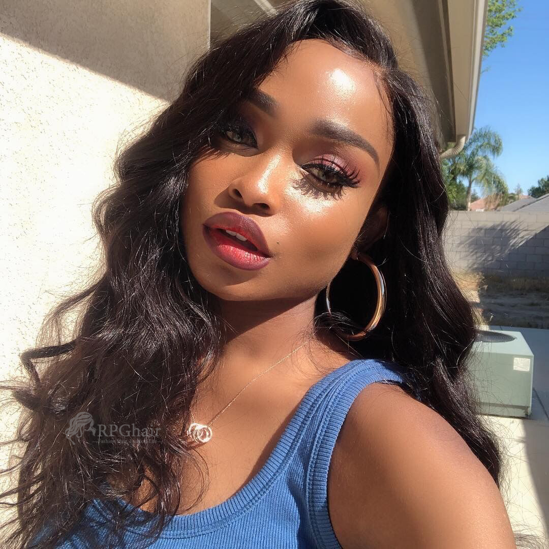 Big Density 360 Lace Frontal Wigs Body Wave Indian Remy