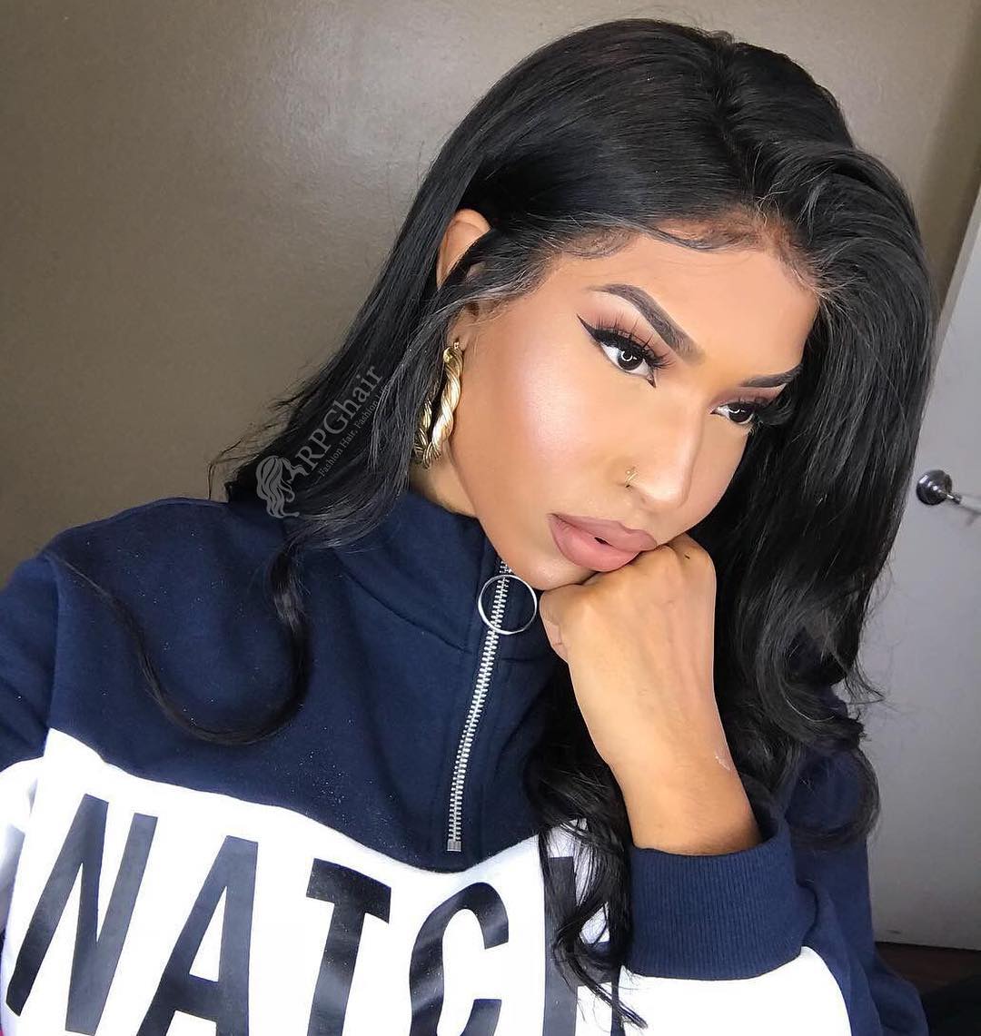 Pre Plucked 360 Frontal Wigs Big Density Body Wave Brazilian Virgin Hair Lfw39