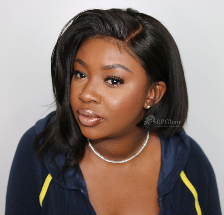Asymmetrical Bob Lace Wig Indain Remy Hair